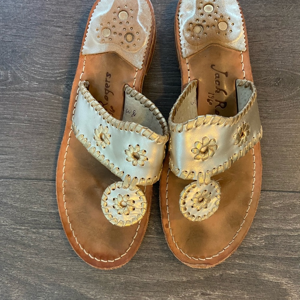 Jack Rogers Jacks metallic leather sandals